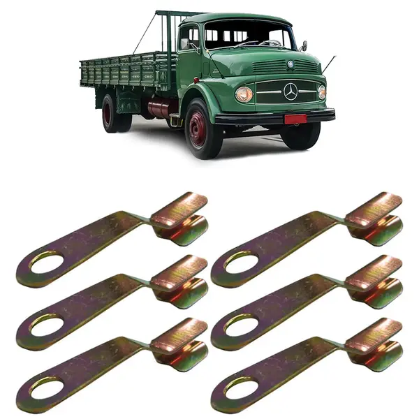 Presilha Tirante Fechadura Porta Caminhão MB KIT 6 Peças