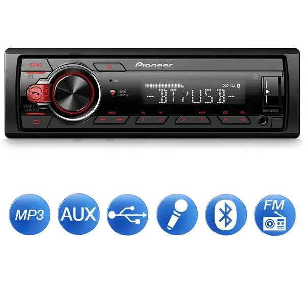 Rádio Automotivo Pioneer MVH-S218BT Som Bluetooth MP3 Player