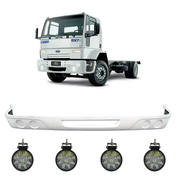 Spoiler Parachoque Caminhão Ford Cargo ate ...2010 c/ 4 Farois LED