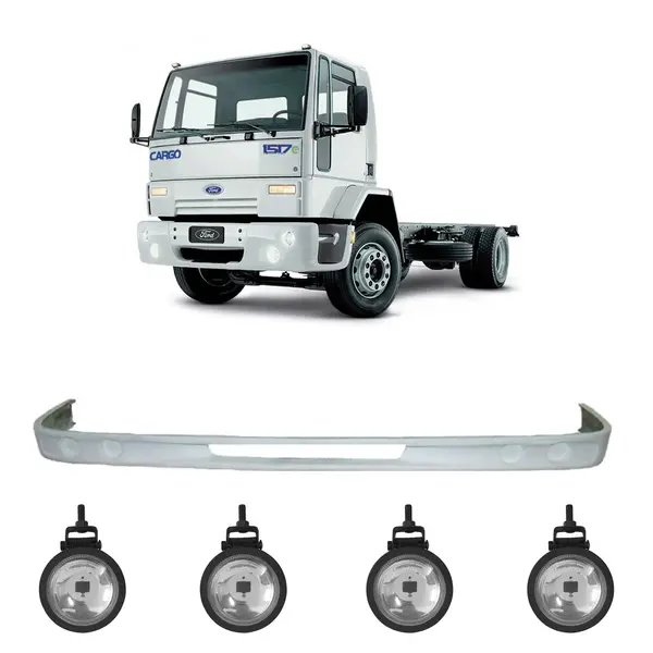 Spoiler Parachoque Caminhão Ford Cargo Sergipano c/ 4 Farois Milha