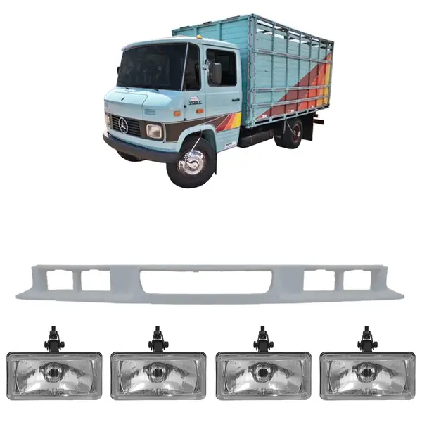 Spoiler Parachoque Caminhão MB 608 708 c/ 4 Farois Milha