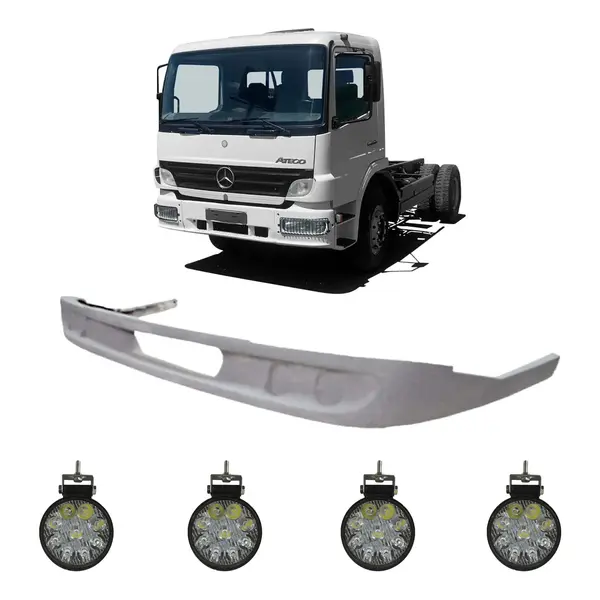 Spoiler Parachoque Caminhão MB Atego até ...2007 c/ 4 Farois LED