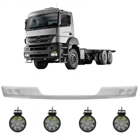 Spoiler Parachoque Caminhão MB Axor 2533 3131 3344 Canavieiro 4/ Farois c/ 4 Farois Milha