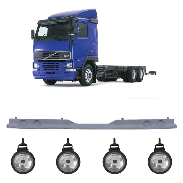 Spoiler Parachoque Caminhão Volvo FH até ...2003 c/ 4 Farois Milha