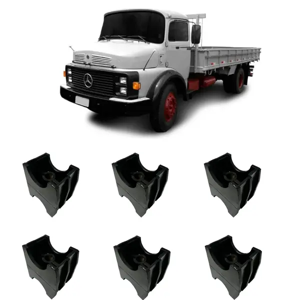 Suporte Plástico para Parachoque Mercedes Benz Argentino 1113 1114 Simples e Duplo Kit 6 Peças