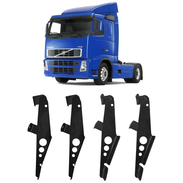 Suporte Tapa Sol Volvo Teto Baixo Acrilico Conjunto Fixação