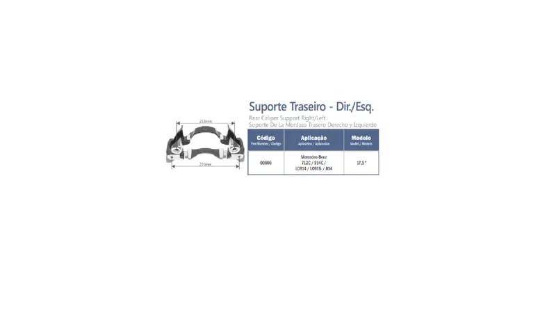 Suporte Tras Dir MB 712C 914C LO914 814 17,5