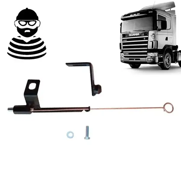 Trava Antifurto Caminhão Para Scania Série 4 114 124 Grade E Farol