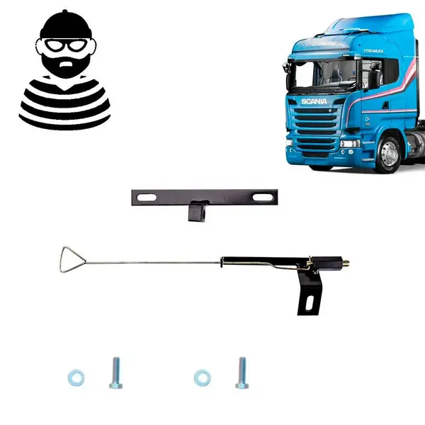 Trava antifurto Compatível com o Caminhão Scania cabine P grade e farol