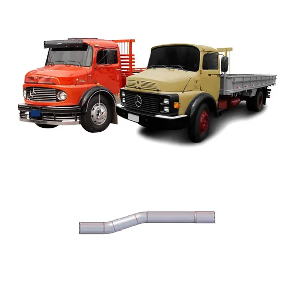 Tubo Intermediário Escapamento MB 1113 1313 1519 LONGO 3''