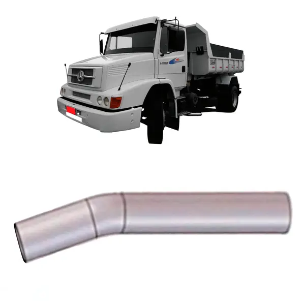Tubo Intermediário Silencioso para Caminhão Mercedes MB 1620 1622 3,5 Polegadas
