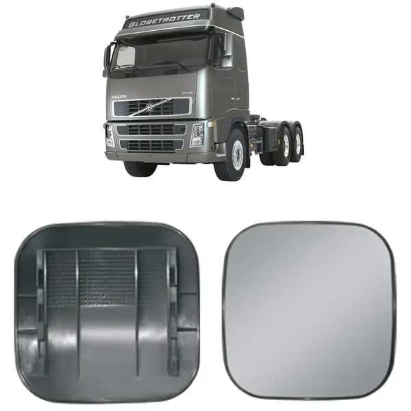 Vidro Espelho Caminhão Volvo FH NH Convexo Menor c/ Base L/d