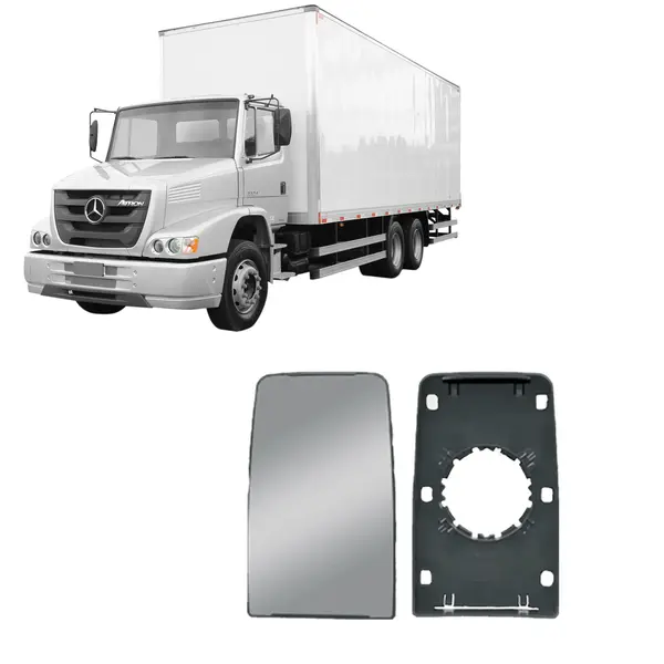 Vidro Espelho Convexo Caminhão Atron 1635 com Base