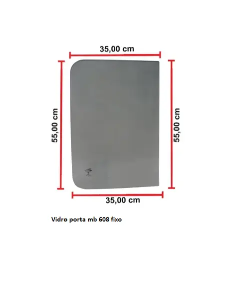 Vidro Porta MB 608 Fixo